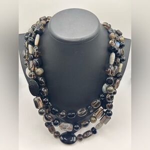 Luc Lucas Lameth Necklace Labradorite Smoky Quartz Onyx Fine Quality